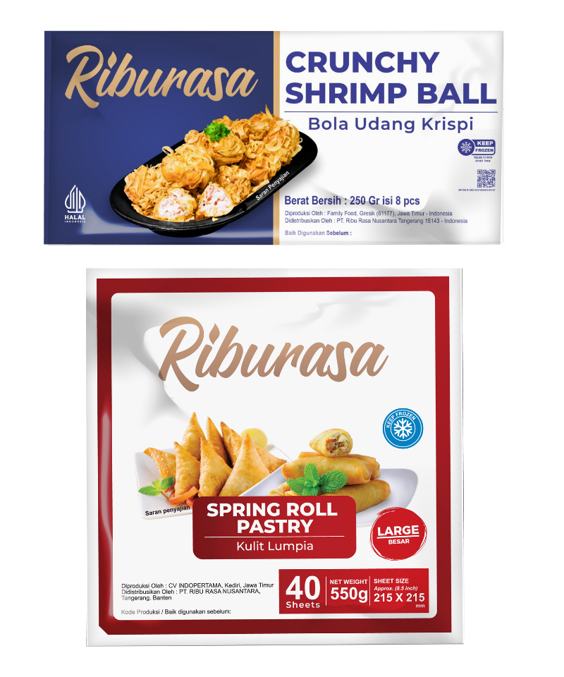Riburasa crunchy shrimp ball and spring roll pastry